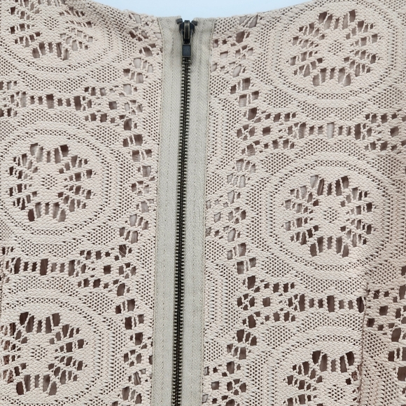 Adrianna Papell Crochet Lace Shift Dress Sand Beige Size‎ 16 New - Picture 6 of 11